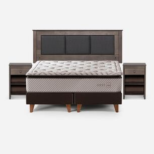 Cama Europea Rosen Nest / King / Base Dividida + Set De Maderas