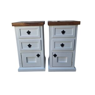 Velador Rustico Blanco Bicolor Consenza Pack