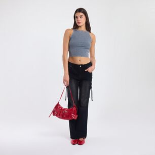 Polera Crop Ojetillos Sin Mangas Cuello Redondo Mujer Rolly Go