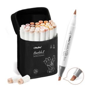 Ohuhu 24 Marcadores Piel Honolulu S Pincel & Biselada Suave