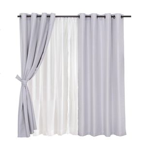 Set Cortina Jqd Rustica 8pzas Argolla 140x220 Gris