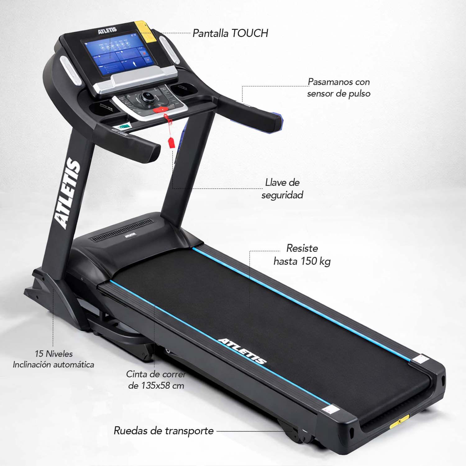 Trotadora Infinity X Vii 20km/h 3.5hp Touch Screen Negro image number 6.0