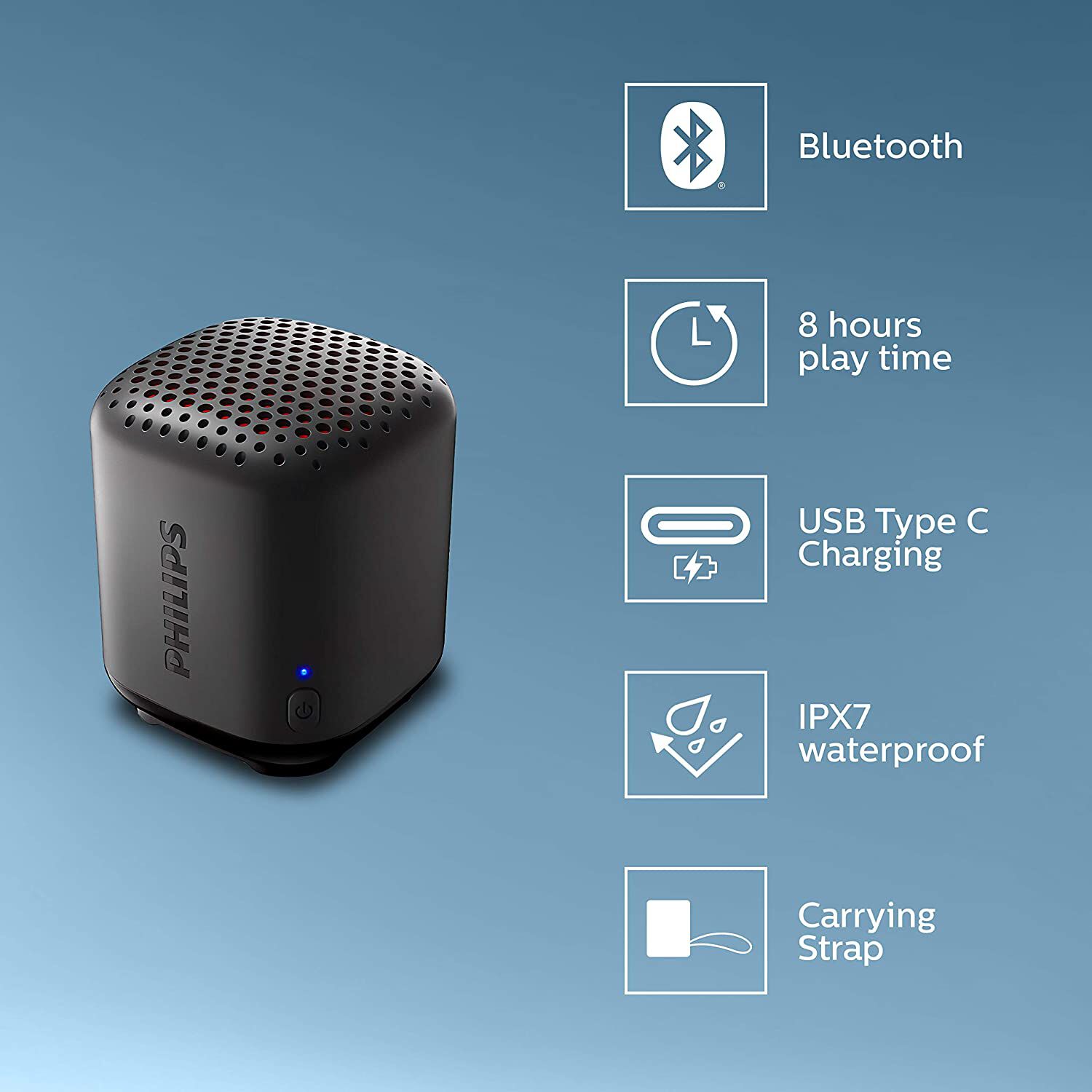 Parlante Bluetooth Philips Waterproof Ipx7 8 Horas De M&uacute;sica image number 6.0