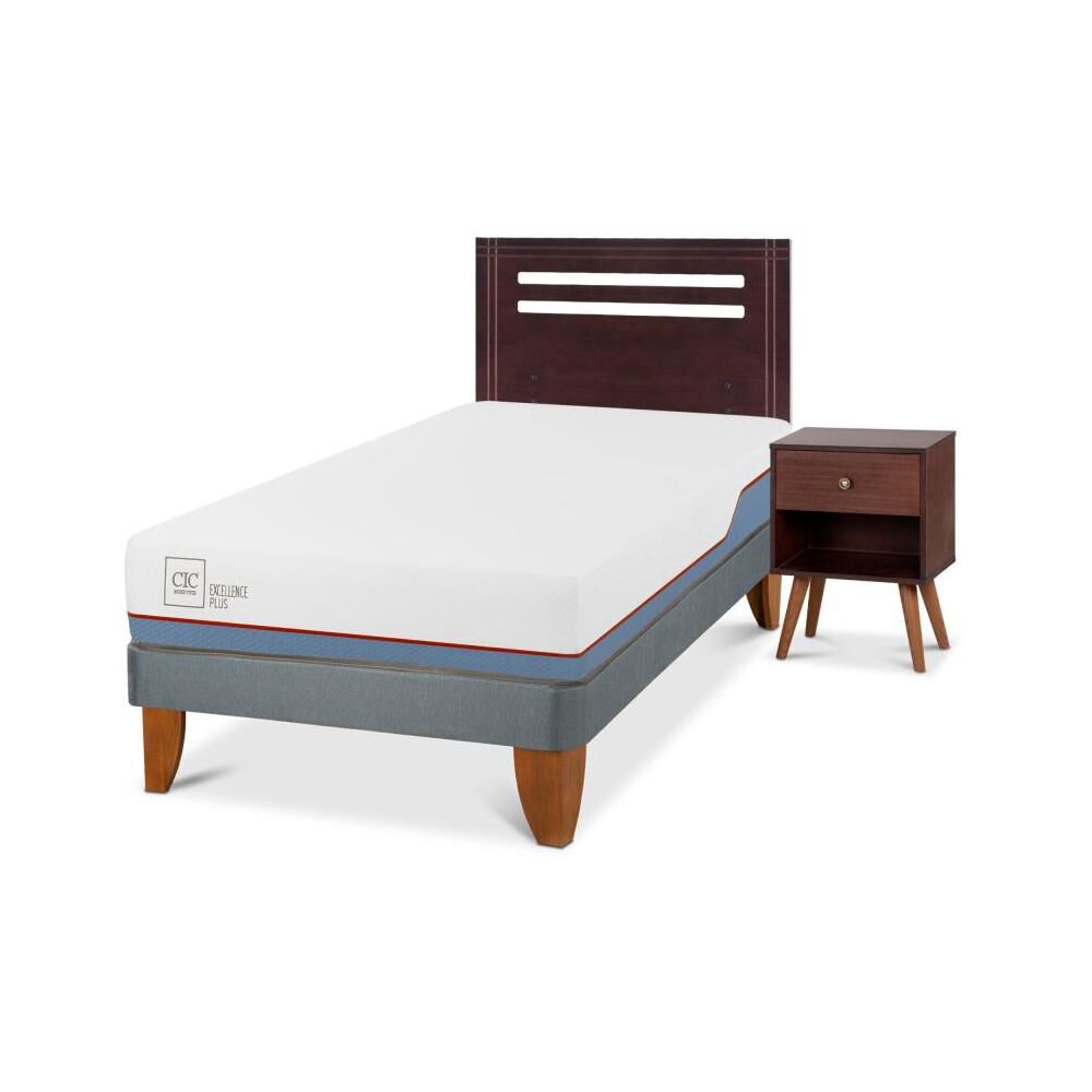 Cama Europea Cic Excellence Plus / 1.5 Plazas / Base Normal + Set De Maderas image number 1.0