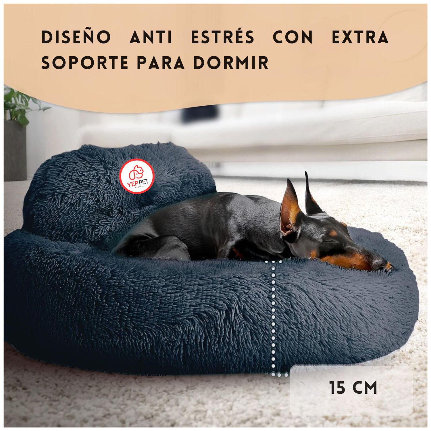 Cama Mascota Grande Yep Perro Xl Antiestr&eacute;s Y Ronquido image number 3.0