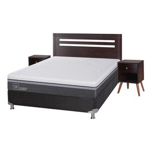 Box Spring Cic Ortopedic / 2 Plazas / Base Normal  + Set De Maderas