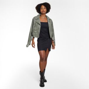 Vestido Brillos Y Tiras Sin Mangas Cuello Cuadrado Mujer Rolly Go