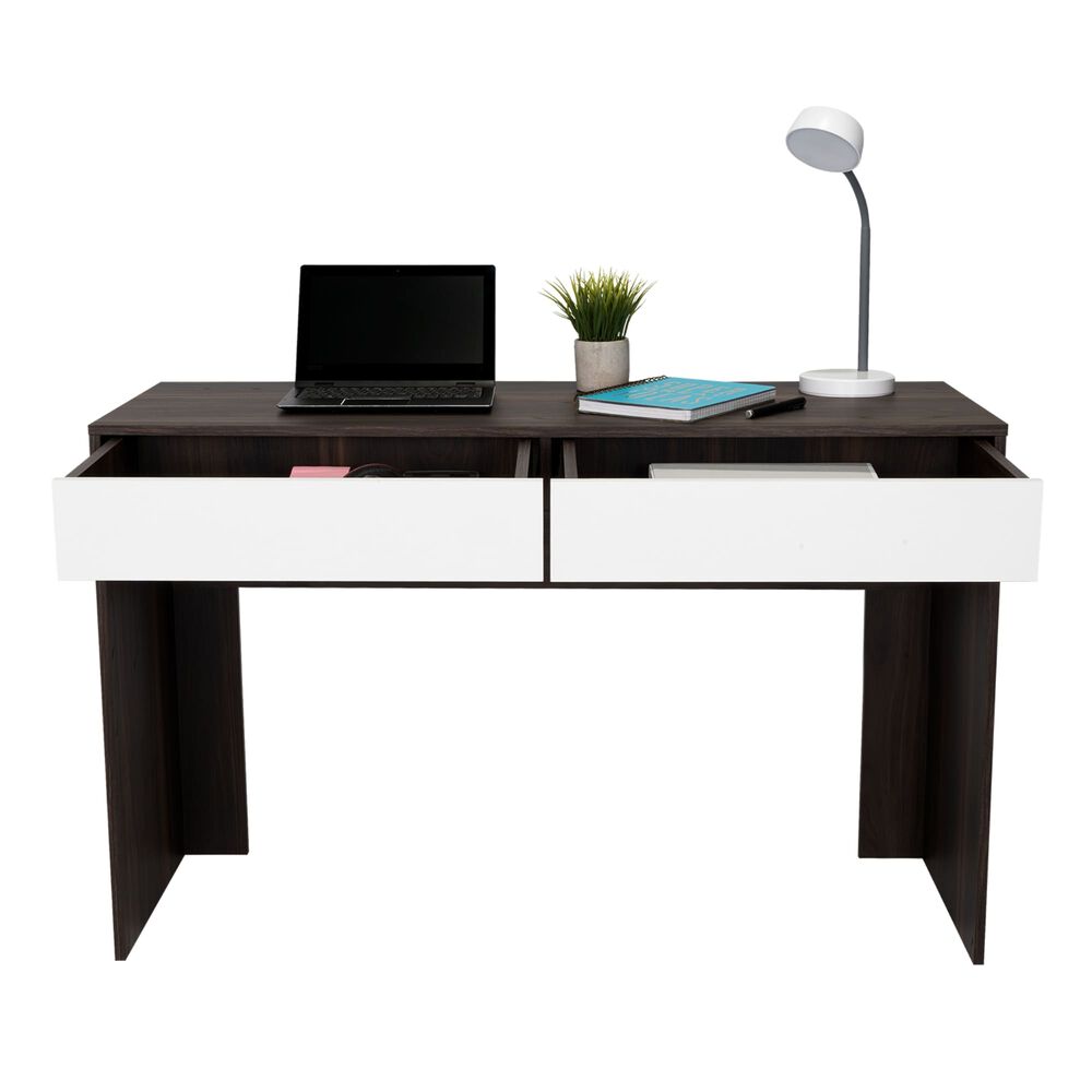 Escritorio 2 Cajones Fm-036o Caf&eacute; Oscuro Y Blanco image number 3.0