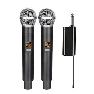 Kit 2 Microfonos Inalambricos Recargables Uhf 60m
