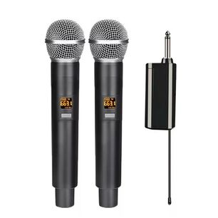 Kit 2 Microfonos Inalambricos Recargables Uhf 60m