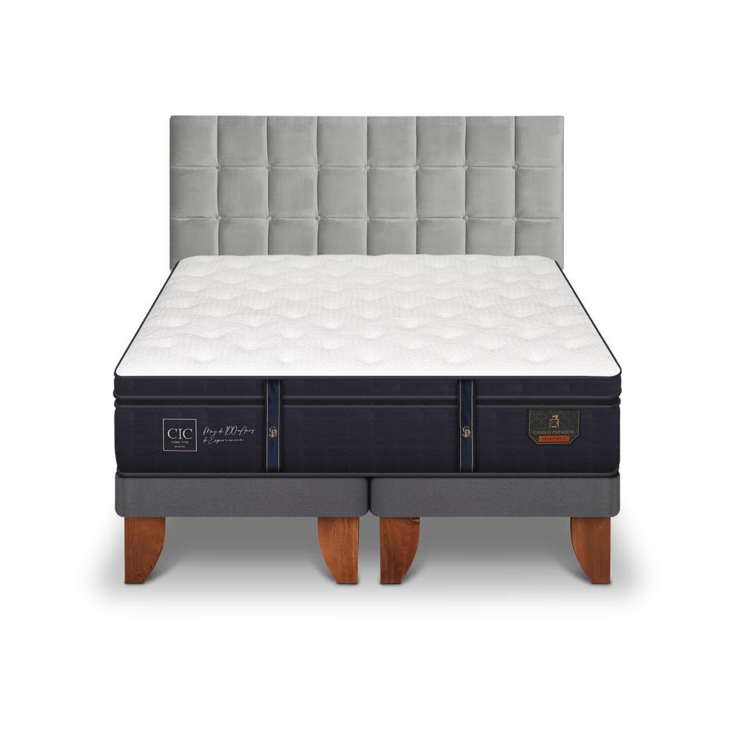 Cama Europea Cic Grand Premium / 2 Plazas / Base Dividida + Respaldo image number 0.0