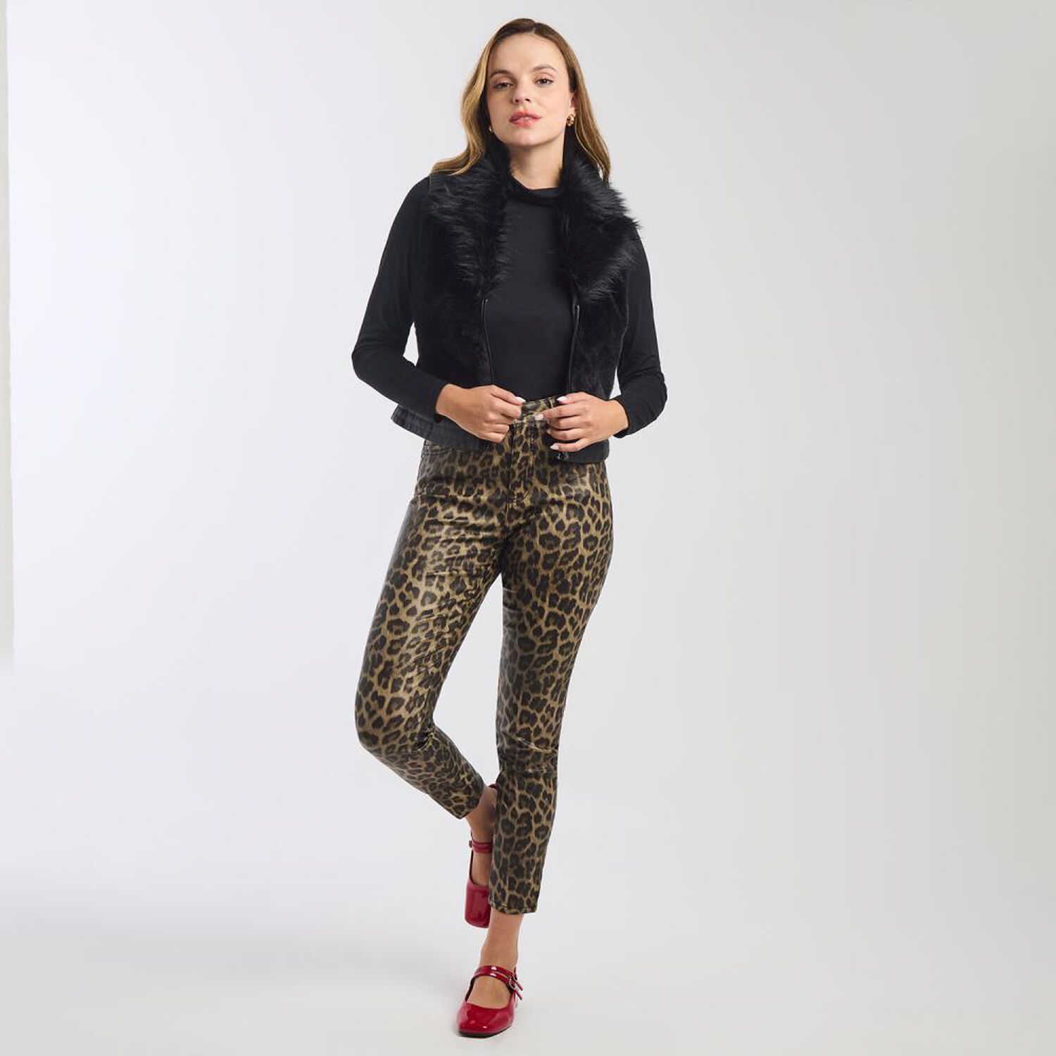 Pantal&oacute;n Estampado Tiro Medi Skinny Mujer Kimera image number 1.0