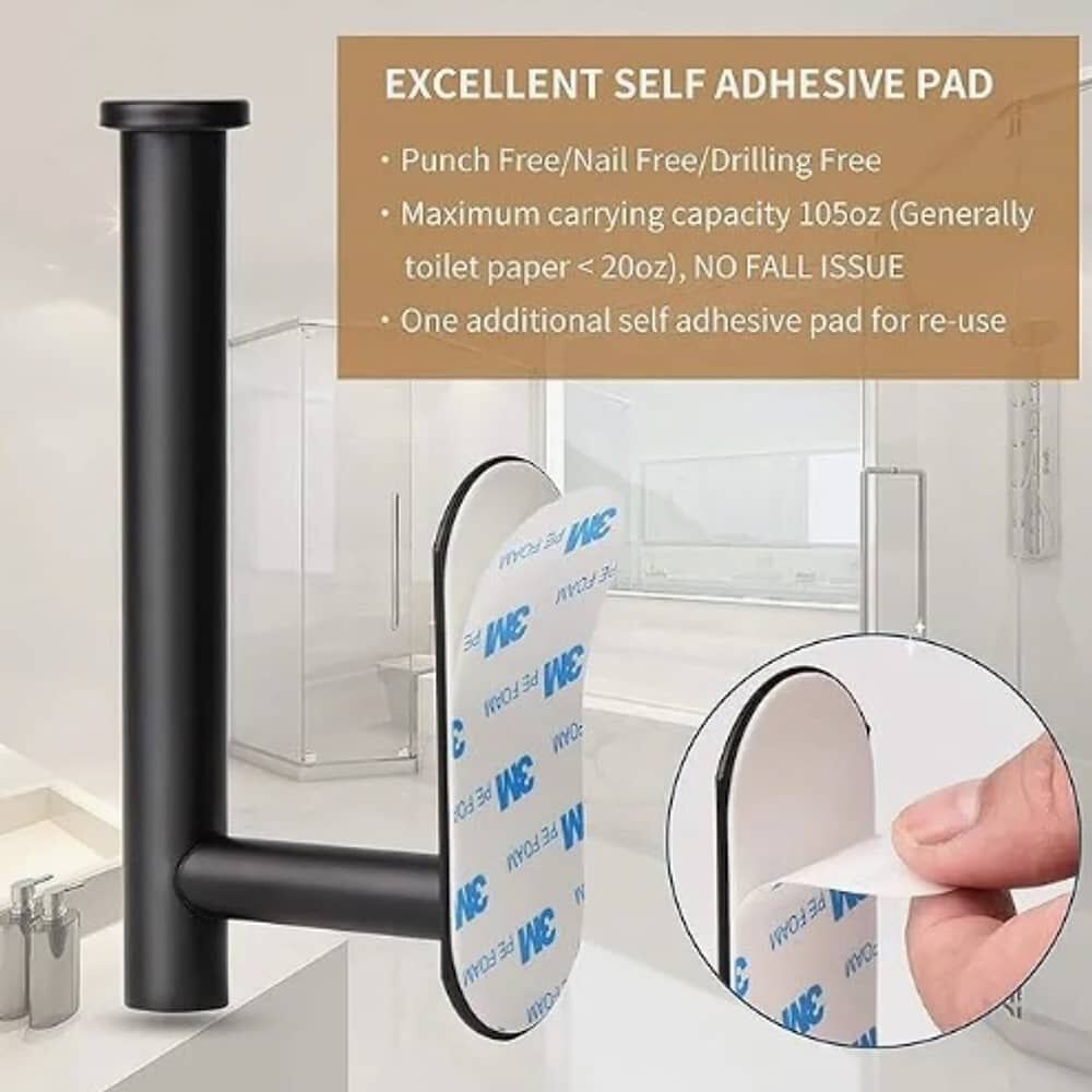 Porta De Papel Higi&eacute;nico Acero Inoxidable Negro image number 2.0