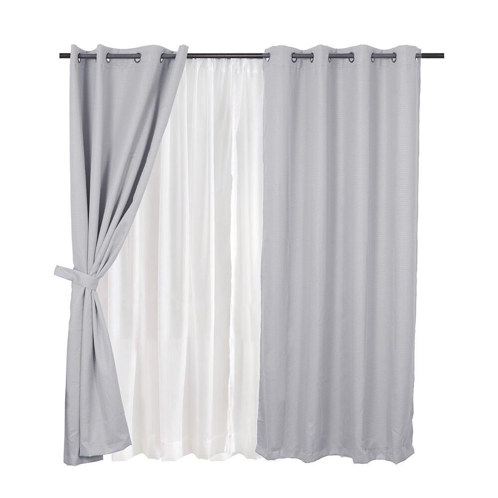 Set Cortina Blackout Emb. 8pzas Arg. 140x220 Gris Frutillar image number 0.0