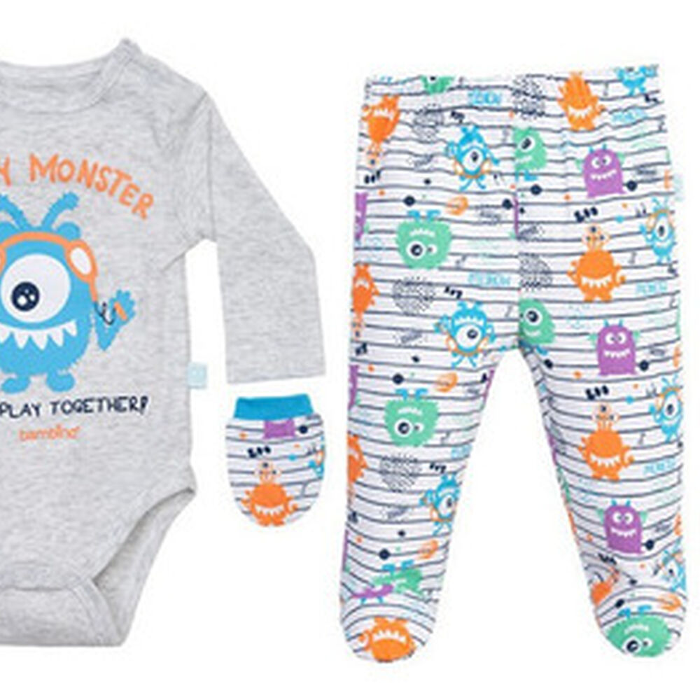 Set 5 Piezas Baby Gift Bambino Creations Monstruos Blanco image number 3.0