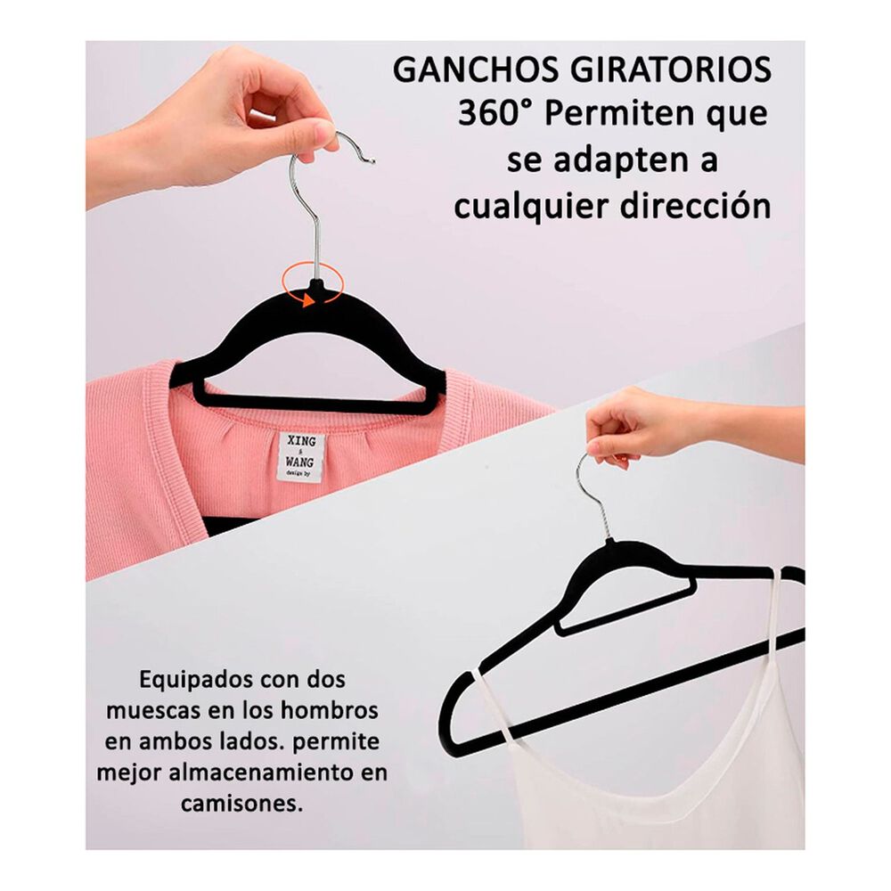 Colgadores Ropa Antideslizantes Terciopelo 20 Unidades image number 2.0