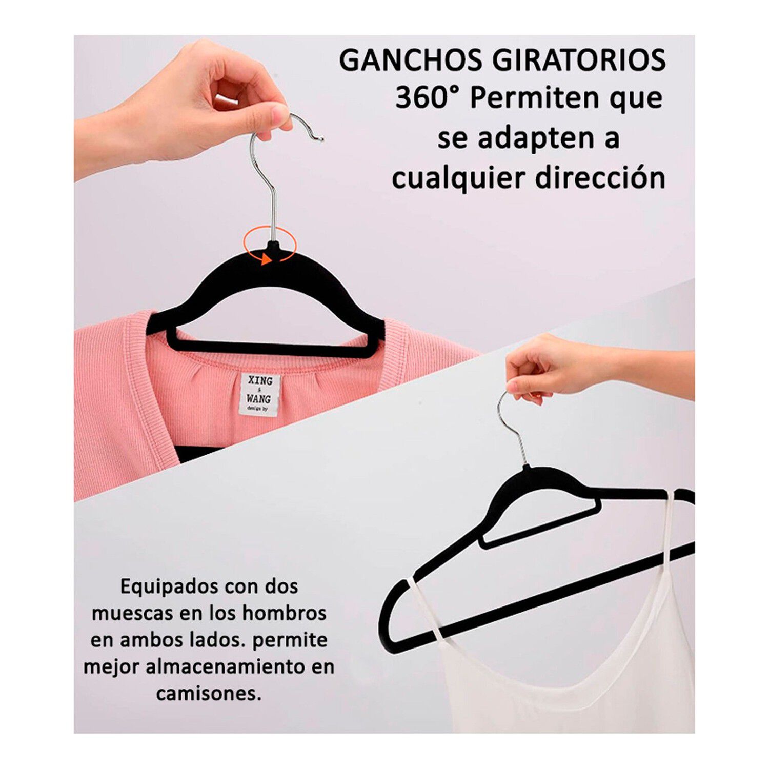 Colgadores Ropa Antideslizantes Terciopelo 20 Unidades image number 2.0