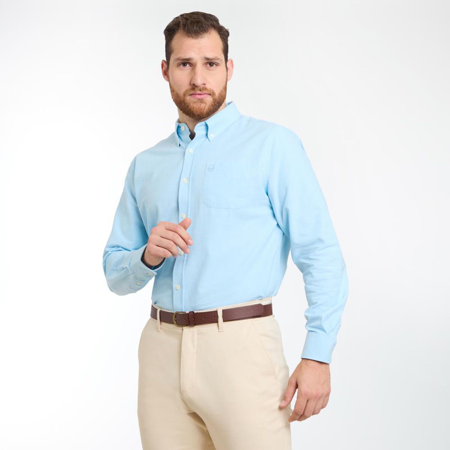 Camisa Lisa Regular Manga Larga Hombre Peroe image number 2.0