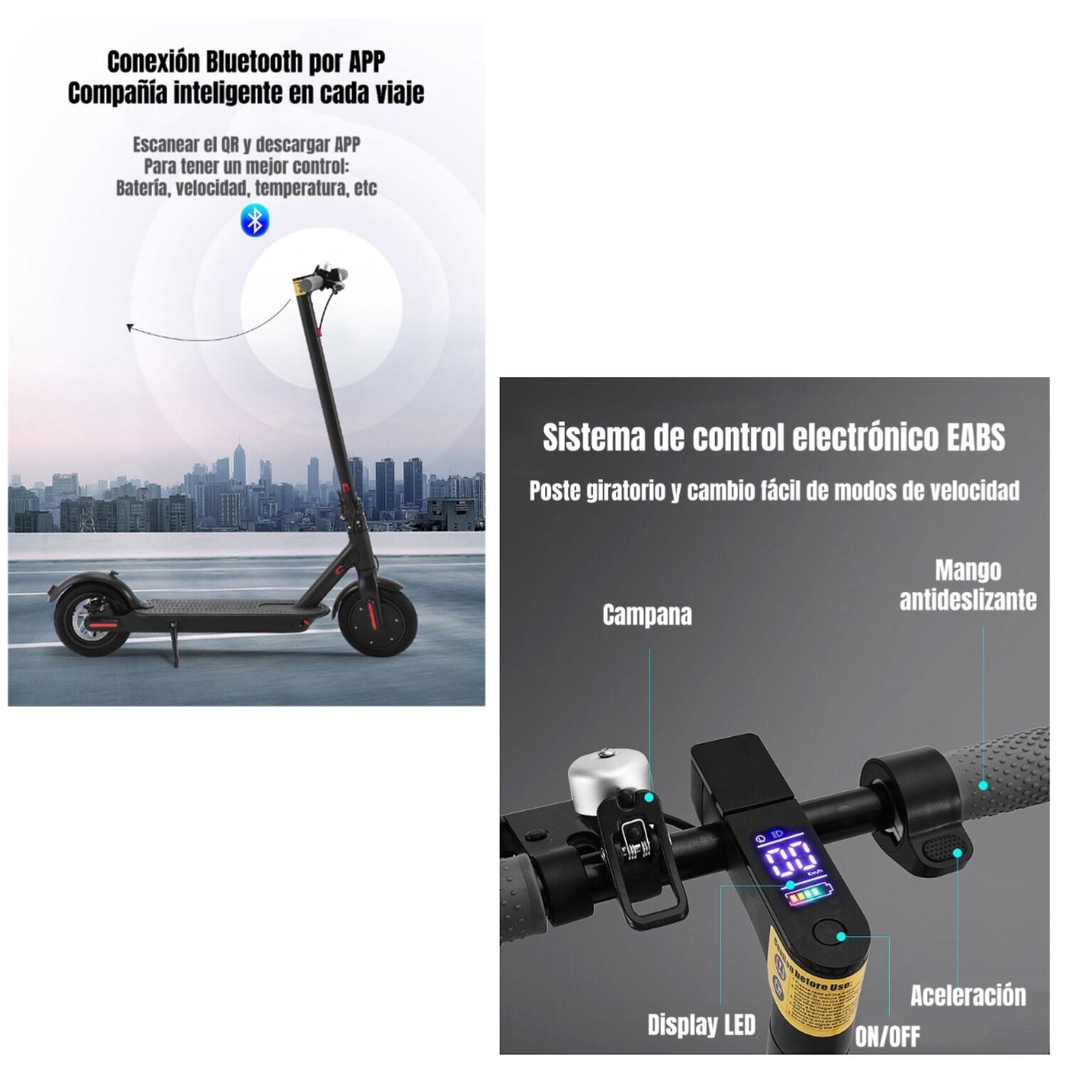 Scooter Adulto El&eacute;ctrico Con App Plegable 30km Negro Speed image number 4.0