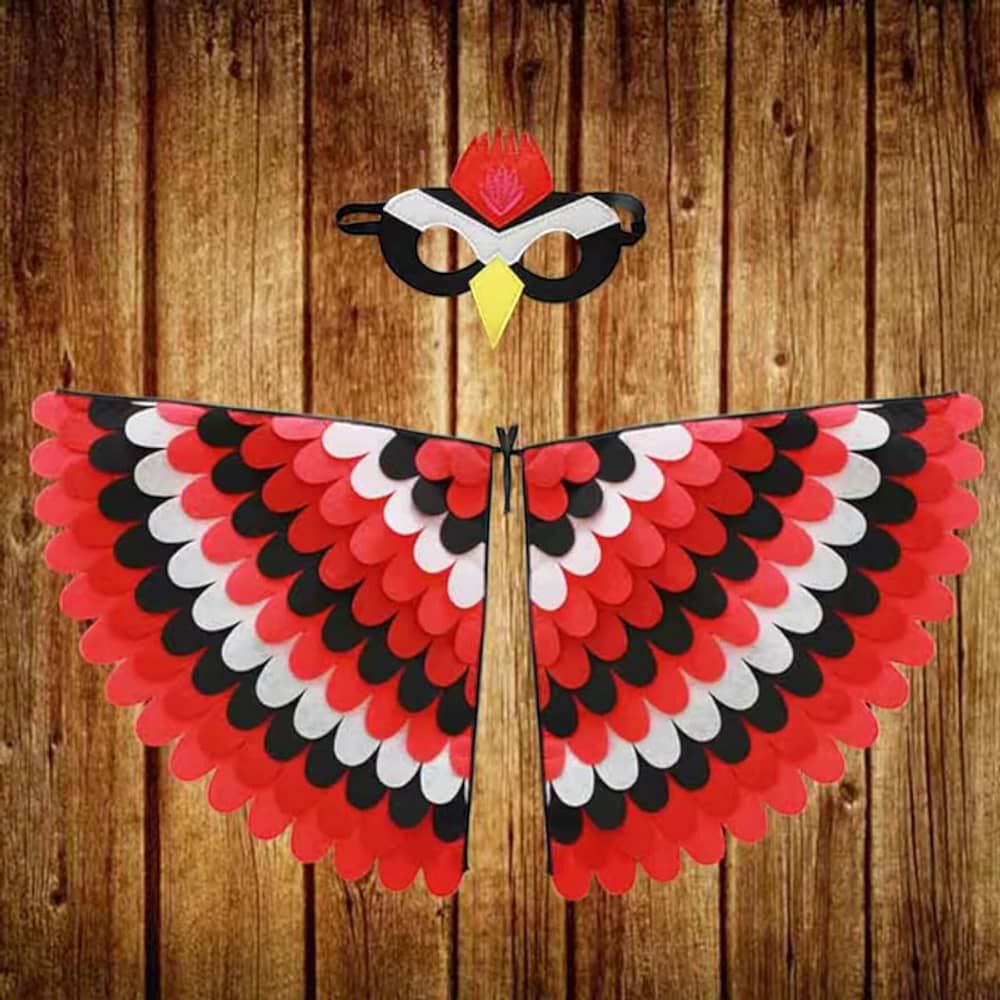 Disfraz Infantil Cosplay Pajaro Carpintero Loco Rojo Y Negro image number 1.0