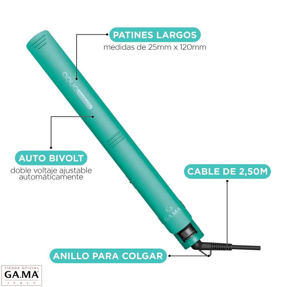 Plancha Alisador De Pelo Gama Elegance Aqua Therapy Hydro Verde 230c image number 3.0