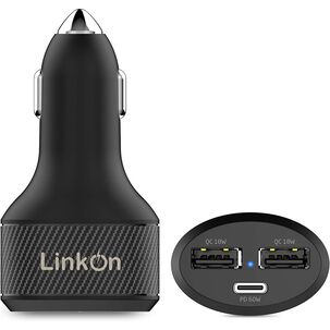 Linkon Cargador Para Auto Usb-c 84w Pd3.0 60w Y 18w Qc3 Negro