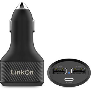 Linkon Cargador Para Auto Usb-c 84w Pd3.0 60w Y 18w Qc3 Negro