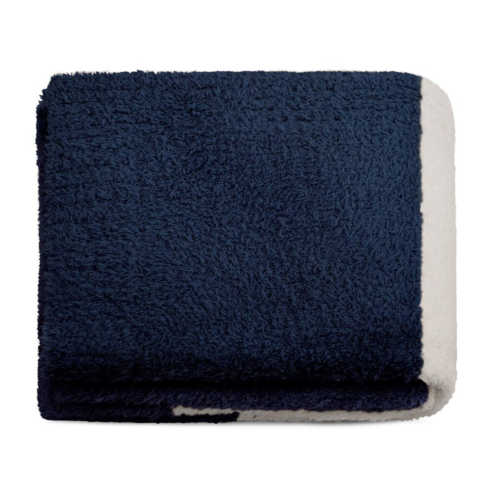 Manta De Franela Nautica 127x152 Fluffy Suavidad Superior Azul Marino image number 3.0
