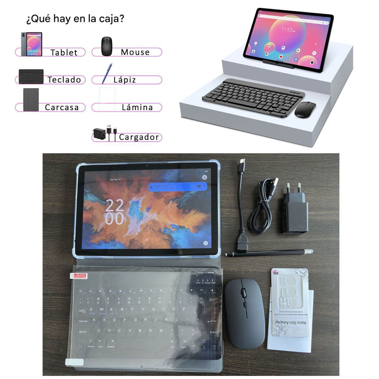 Tablet Cwht G16 - Android 15 Kit Teclado Mouse L&aacute;piz Funda image number 2.0