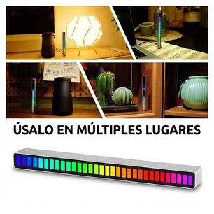 Barra De Luz Rgb Ritmo Musical 32 Led Control Por Voz