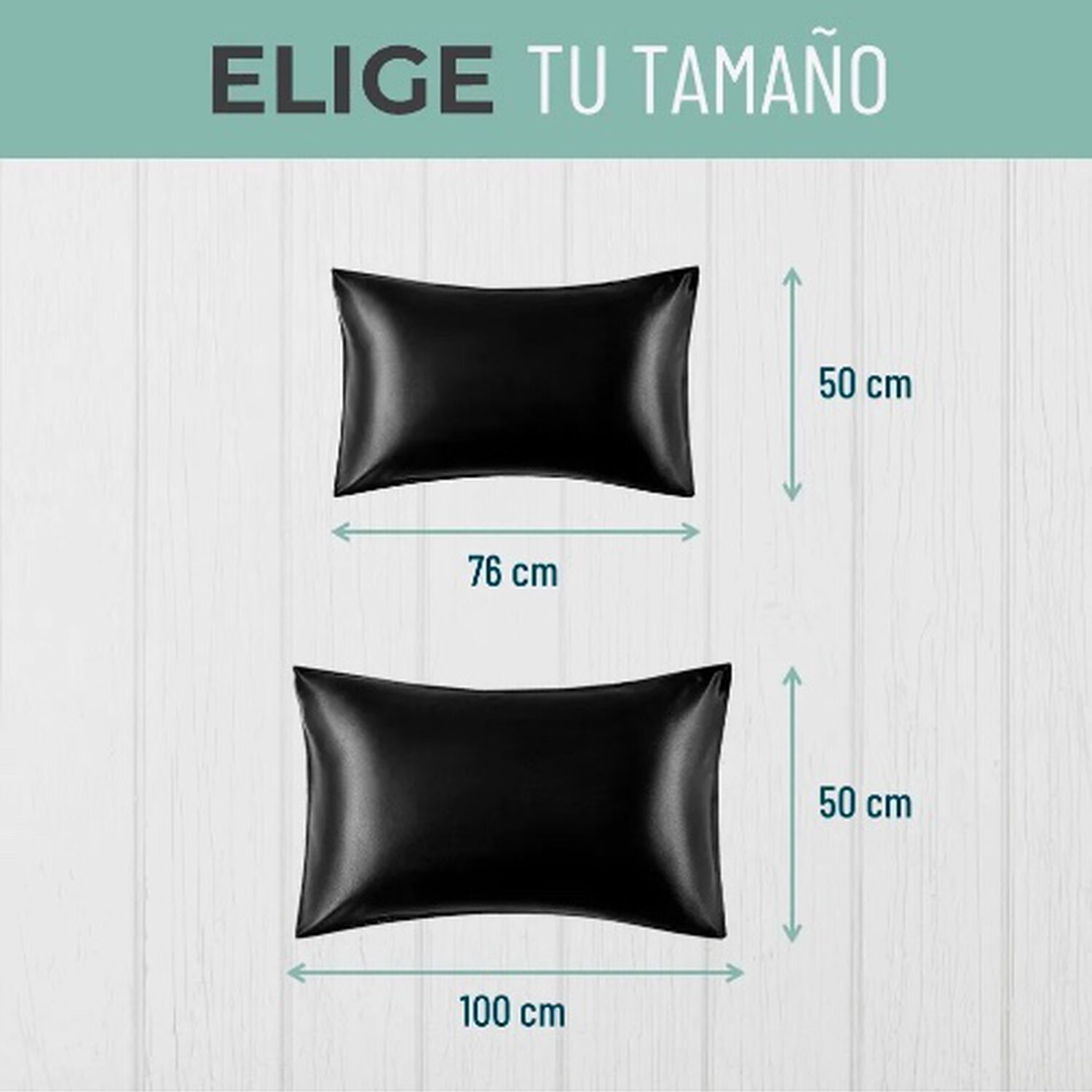 Funda Almohada Satin 76cm Negro image number 3.0