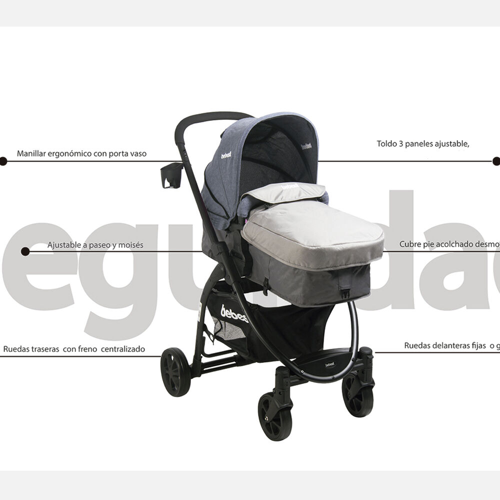 Coche Travel System Fénix Azul image number 8.0