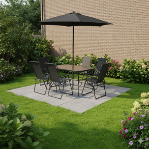 Juego De Terraza Casaideal Garden / 6 Sillas + Quitasol