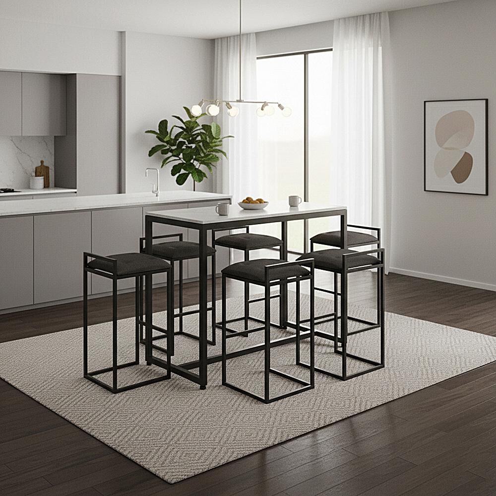 Juego Comedor Terraza Mons Barcelona Cuarzo + 6 Sillas Gris image number 1.0