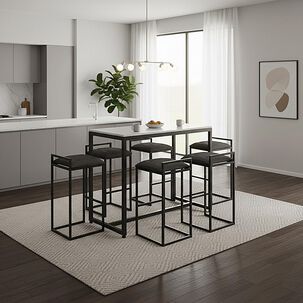 Juego Comedor Terraza Mons Barcelona Cuarzo + 6 Sillas Gris