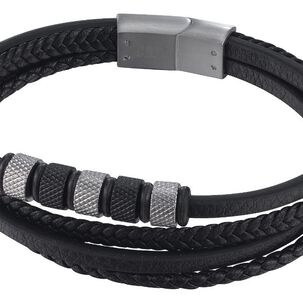 Pulsera De Hombre Cat J011b20112 Plateado-negro