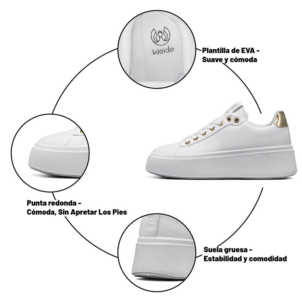 Zapatilla Casual Urbana Plataforma Mujer Weide Lt130b image number 8.0