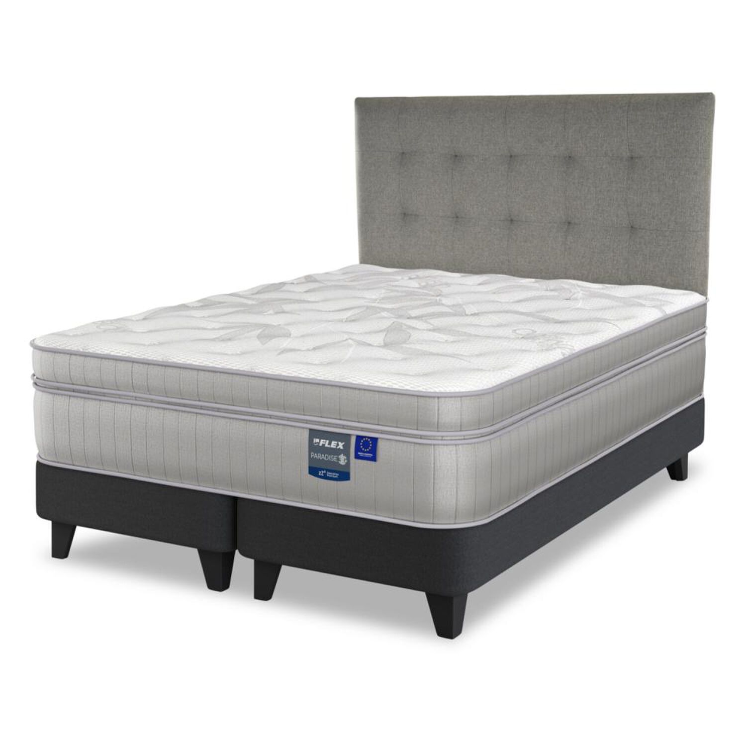 Cama Europea Flex Paradise / 2 Plazas / Base Dividida + Respaldo image number 0.0