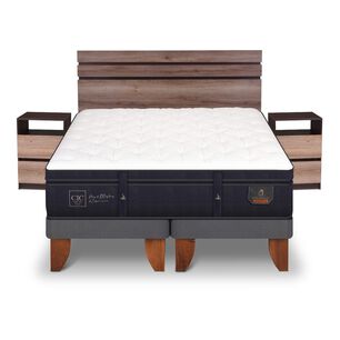 Cama Europea Cic Super Premium / 2 Plazas / Base Dividida + Set De Maderas