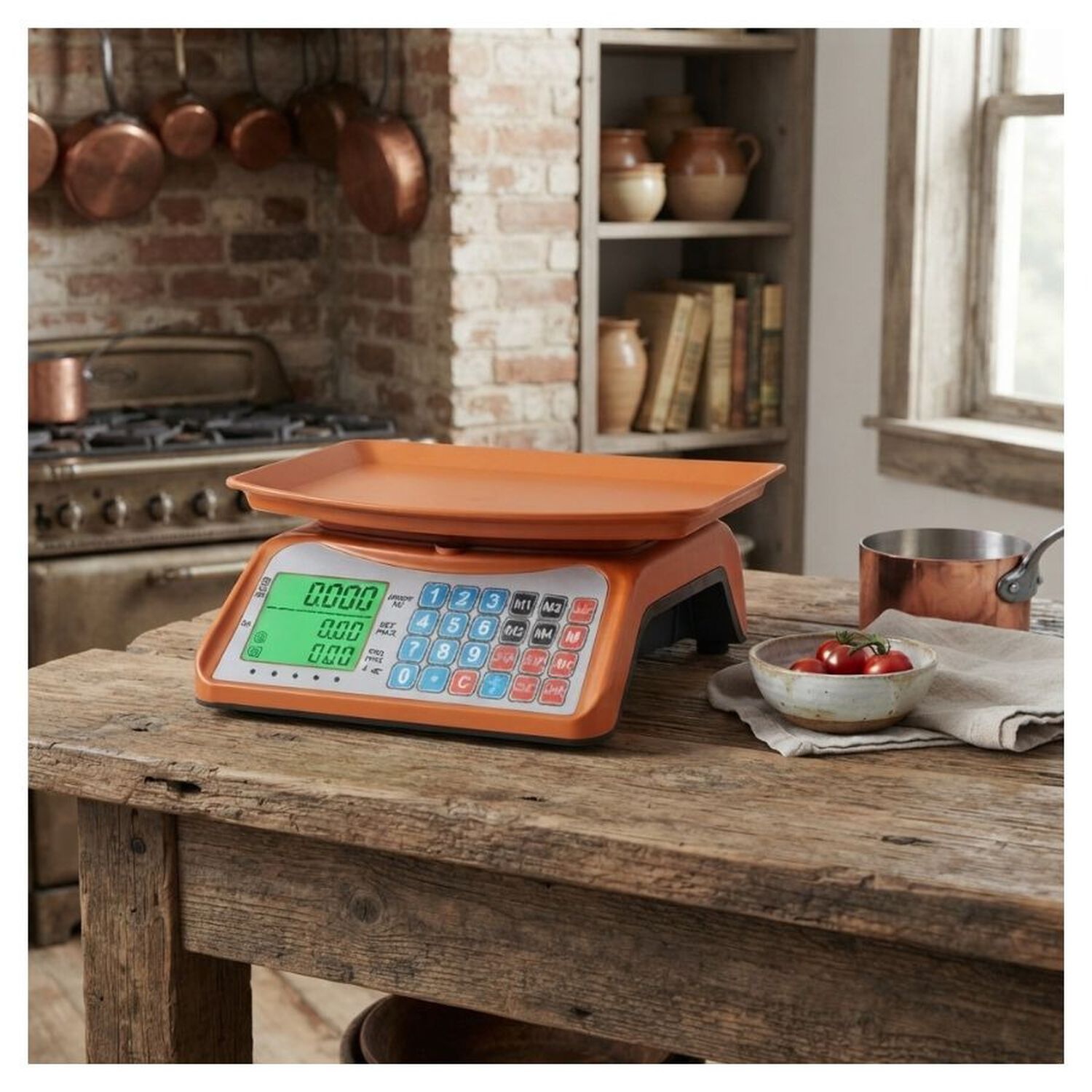 Balanza Digital Comercial 40kg Recargable Con Pantalla Lcd Naranja image number 4.0