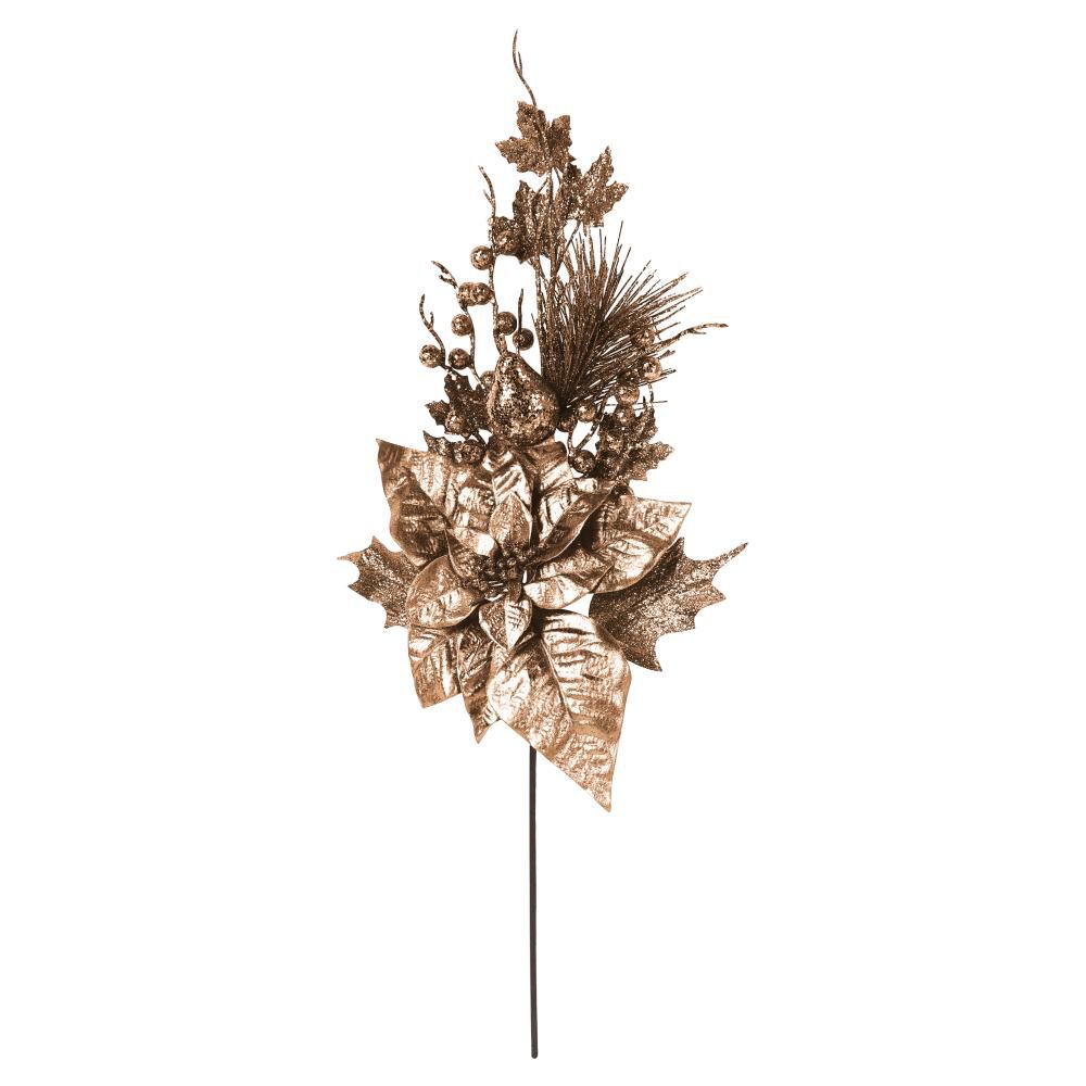 Flor Con Berry Rose Gold Navidad Casaideal image number 0.0