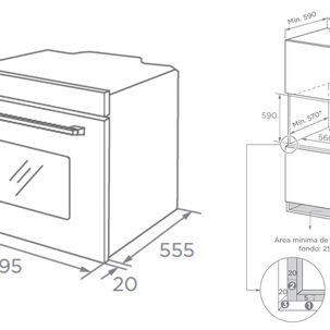 Horno El&eacute;ctrico Empotrable 65l D&uuml;ne 65m90d2