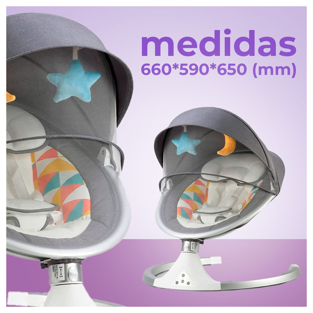 Cuna Mecedora Automatica Con Mosquitero Con 5 Velocidades image number 5.0