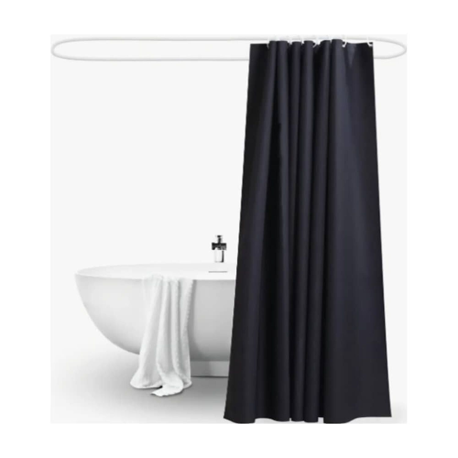 Cortina Ba&ntilde;o Ducha Negra Poli&eacute;ster 180x180 image number 0.0