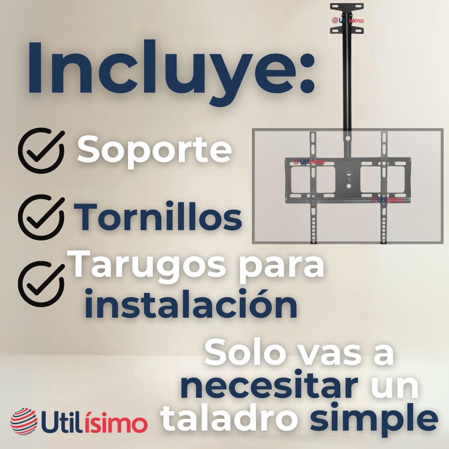 Soporte Tv Pared Techo Ajustable 68kg 32 A 85 Pulgadas image number 1.0