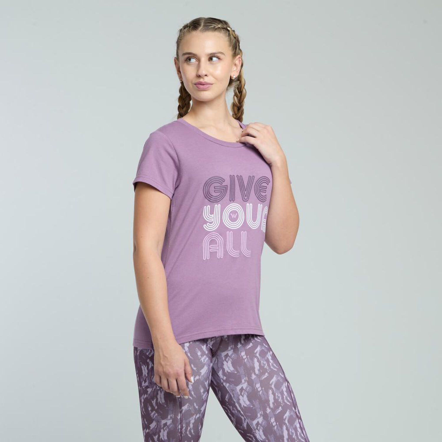 Polera Deportiva Estampada Slim Manga Corta Cuello Redondo Mujer Wetland image number 2.0