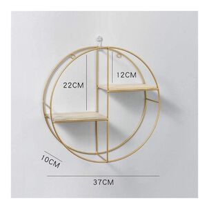 Estante Flotante Circular 2 Niveles Metal Madera Decorativo
