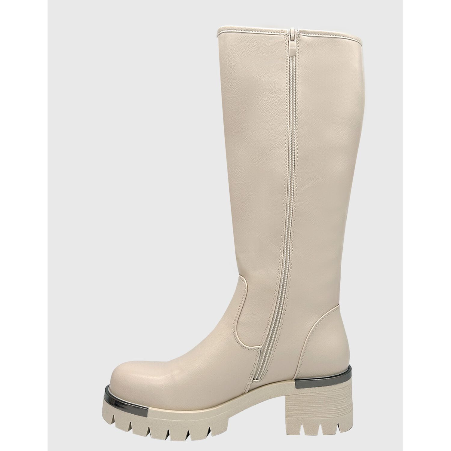 Bota Para Mujer Beige Bajo La Rodilla Lisa Danicolle image number 4.0