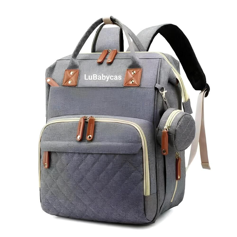 Mochila Maternal Lubabycas Impermeable Con Accesorios Gris image number 8.0