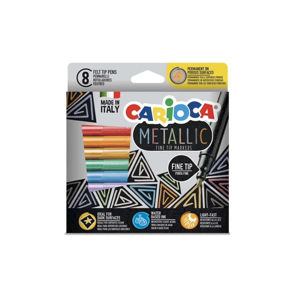 Plumones Metallic Punta Fina 8 Colores Carioca - Ps image number 0.0